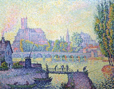 View of the Bridge of Auxerre, 1902 by Paul Signac